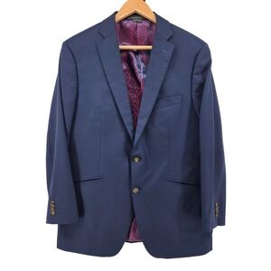 Indochino Luxury Mens Blazer‎ Navy Blue Wool Cashmere Jacket Sport Coat 44